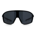 Mens Geometric Oversized Shield Sport Plastic Wrap Riding Sunglasses
