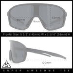 Mens Geometric Oversized Shield Sport Plastic Wrap Riding Sunglasses