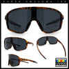 Mens Geometric Oversized Shield Sport Plastic Wrap Riding Sunglasses