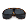 Mens Geometric Oversized Shield Sport Plastic Wrap Riding Sunglasses