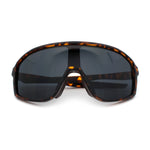 Mens Geometric Oversized Shield Sport Plastic Wrap Riding Sunglasses