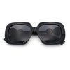 Womens Thick Rectangle Star Stud Jewel Trim Arm Diva Sunglasses