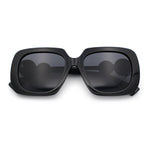Womens Thick Rectangle Star Stud Jewel Trim Arm Diva Sunglasses