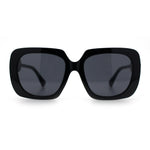 Womens Thick Rectangle Star Stud Jewel Trim Arm Diva Sunglasses