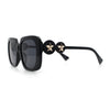 Womens Thick Rectangle Star Stud Jewel Trim Arm Diva Sunglasses