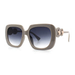 Womens Thick Rectangle Star Stud Jewel Trim Arm Diva Sunglasses