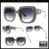 Womens Thick Rectangle Star Stud Jewel Trim Arm Diva Sunglasses