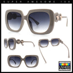 Womens Thick Rectangle Star Stud Jewel Trim Arm Diva Sunglasses