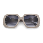 Womens Thick Rectangle Star Stud Jewel Trim Arm Diva Sunglasses
