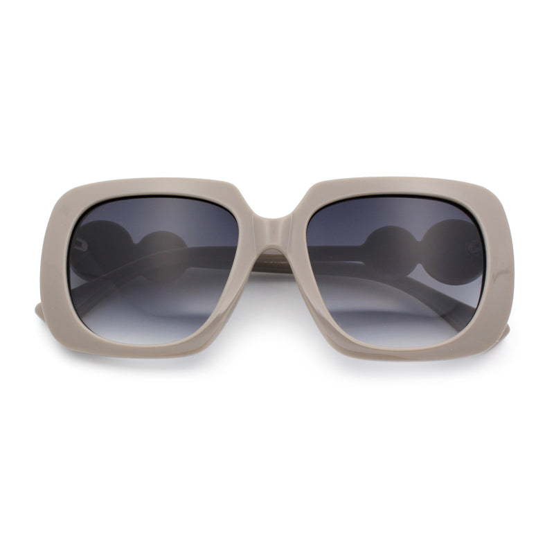 Womens Thick Rectangle Star Stud Jewel Trim Arm Diva Sunglasses