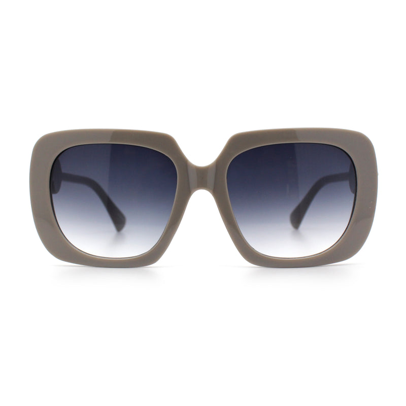 Womens Thick Rectangle Star Stud Jewel Trim Arm Diva Sunglasses
