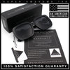 Womens Thick Rectangle Star Stud Jewel Trim Arm Diva Sunglasses