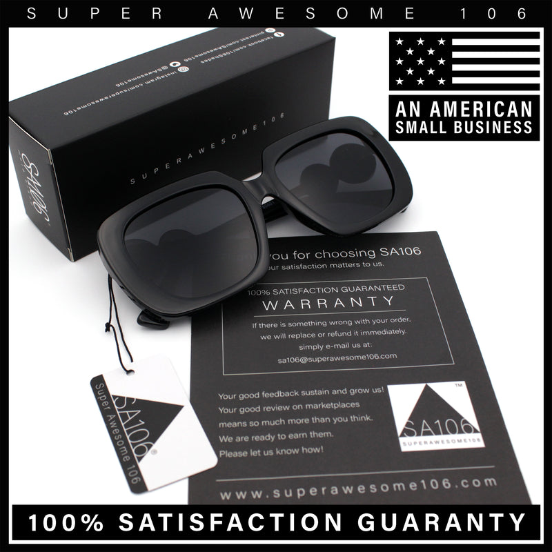 Womens Thick Rectangle Star Stud Jewel Trim Arm Diva Sunglasses