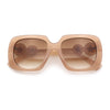 Womens Thick Rectangle Star Stud Jewel Trim Arm Diva Sunglasses