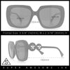 Womens Thick Rectangle Star Stud Jewel Trim Arm Diva Sunglasses