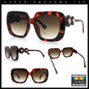 Womens Thick Rectangle Star Stud Jewel Trim Arm Diva Sunglasses