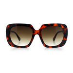 Womens Thick Rectangle Star Stud Jewel Trim Arm Diva Sunglasses