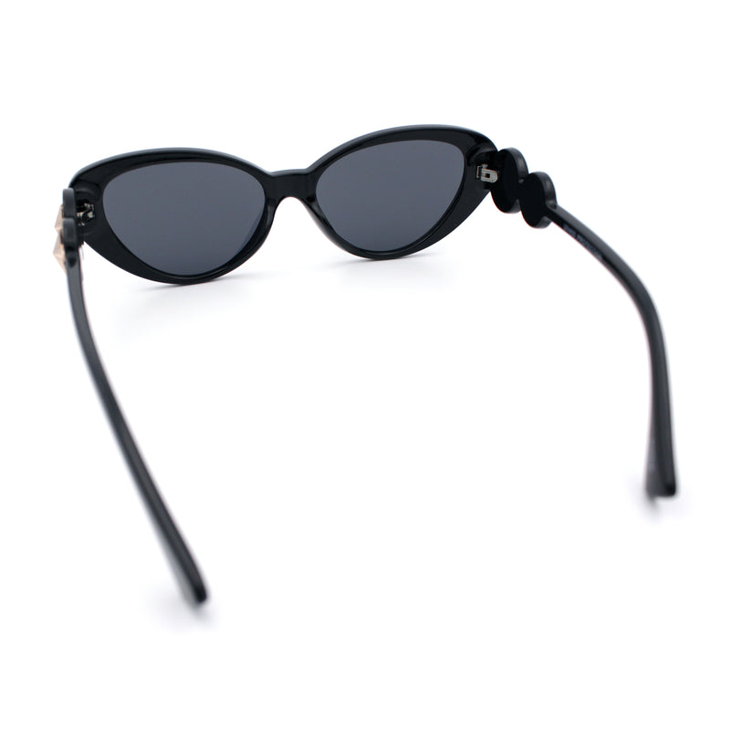 Womens Star Stud Jewel Trim Arm Mod Cat Eye Plastic Fashion Diva Sunglasses