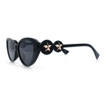 Womens Star Stud Jewel Trim Arm Mod Cat Eye Plastic Fashion Diva Sunglasses
