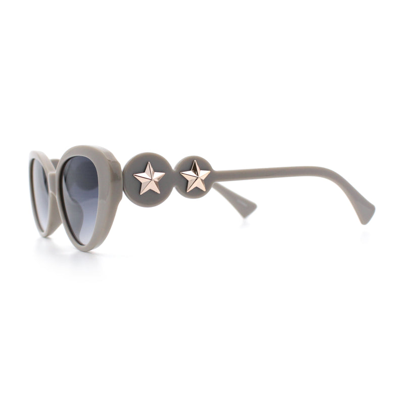 Womens Star Stud Jewel Trim Arm Mod Cat Eye Plastic Fashion Diva Sunglasses