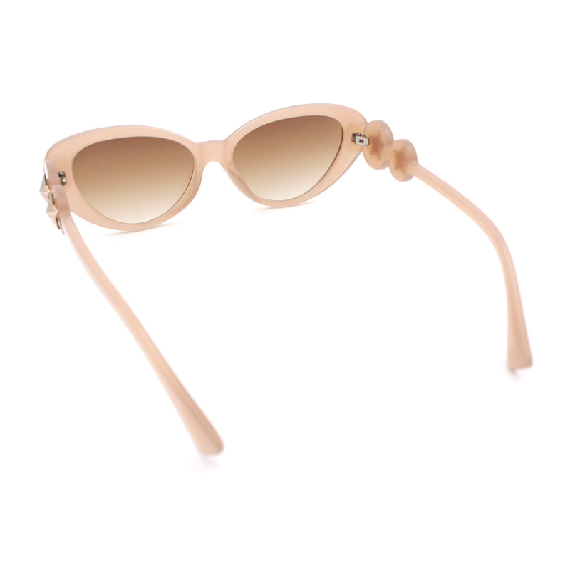 Womens Star Stud Jewel Trim Arm Mod Cat Eye Plastic Fashion Diva Sunglasses