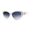 Womens Star Stud Jewel Trim Arm Mod Cat Eye Plastic Fashion Diva Sunglasses