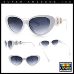 Womens Star Stud Jewel Trim Arm Mod Cat Eye Plastic Fashion Diva Sunglasses