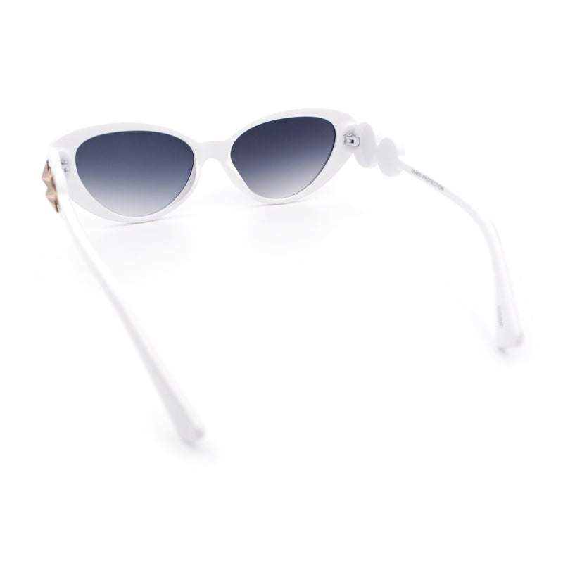 Womens Star Stud Jewel Trim Arm Mod Cat Eye Plastic Fashion Diva Sunglasses