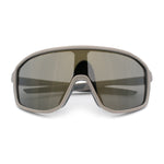 Mens Oversized Shield Color Mirror Sport Wrap Plastic MTB Rectangle Sunglasses