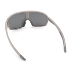 Mens Oversized Shield Color Mirror Sport Wrap Plastic MTB Rectangle Sunglasses