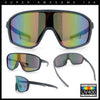 Mens Oversized Shield Color Mirror Sport Wrap Plastic MTB Rectangle Sunglasses