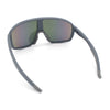 Mens Oversized Shield Color Mirror Sport Wrap Plastic MTB Rectangle Sunglasses