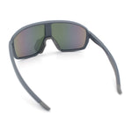 Mens Oversized Shield Color Mirror Sport Wrap Plastic MTB Rectangle Sunglasses