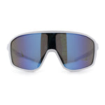 Mens Oversized Shield Color Mirror Sport Wrap Plastic MTB Rectangle Sunglasses