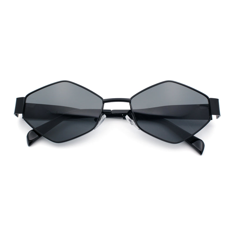 Hipster Diamond Shape Hustler Metal Rim Retro Fashion Sunglasses