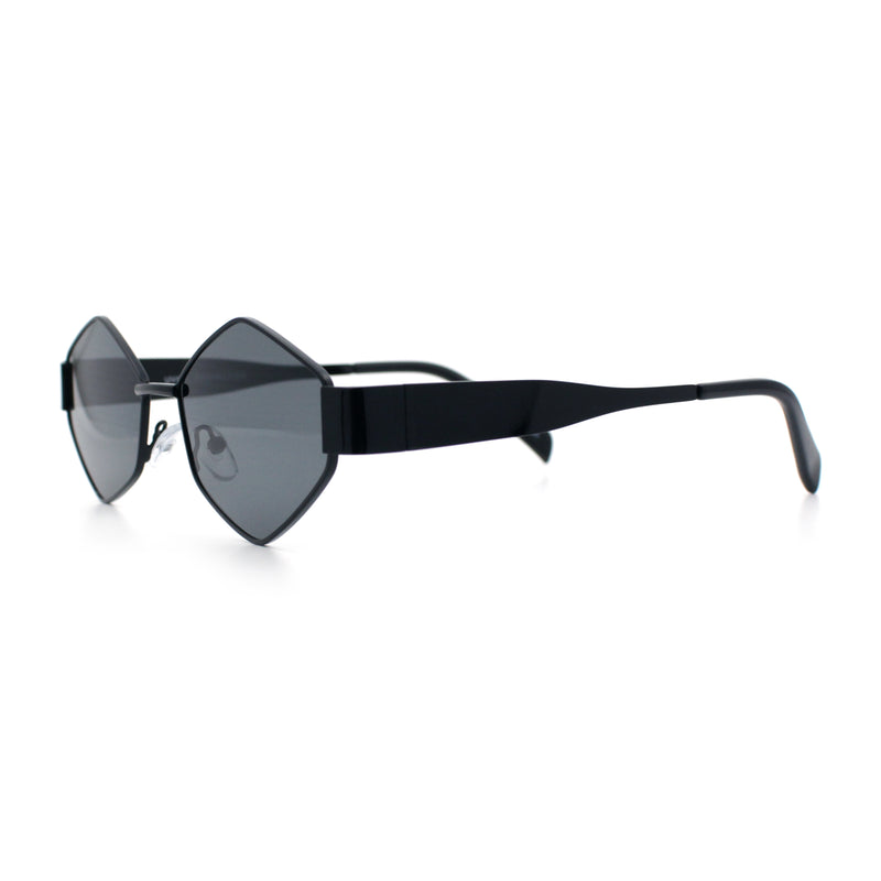 Hipster Diamond Shape Hustler Metal Rim Retro Fashion Sunglasses