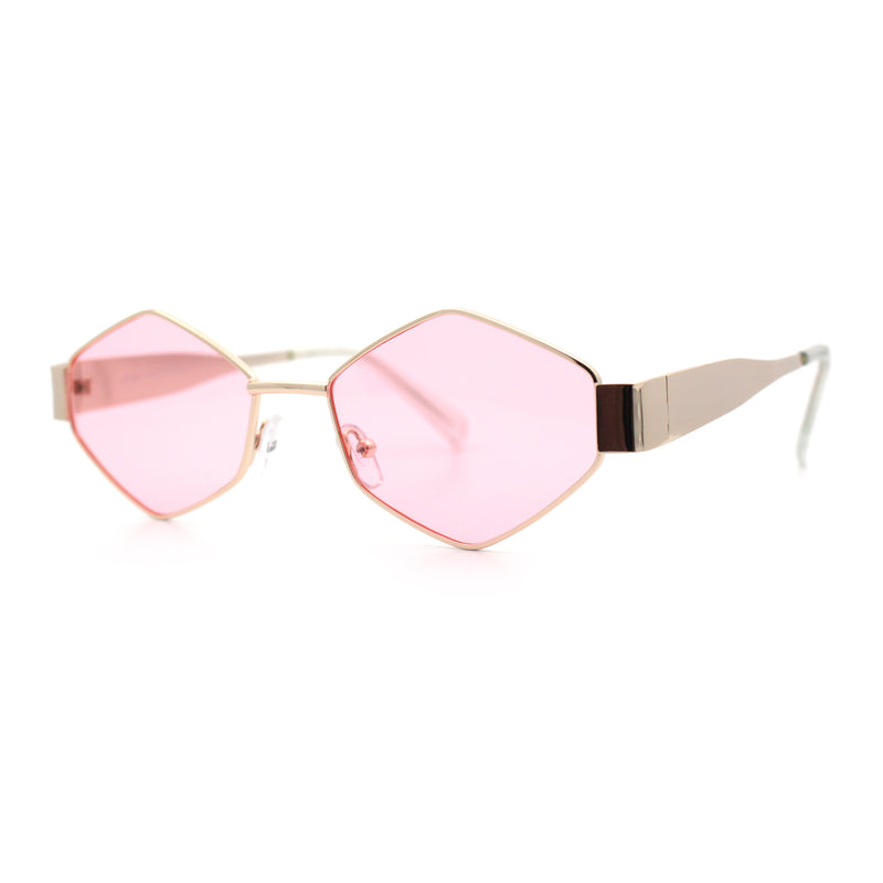 Hipster Diamond Shape Hustler Metal Rim Retro Fashion Sunglasses