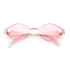 Hipster Diamond Shape Hustler Metal Rim Retro Fashion Sunglasses