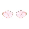 Hipster Diamond Shape Hustler Metal Rim Retro Fashion Sunglasses