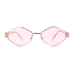 Hipster Diamond Shape Hustler Metal Rim Retro Fashion Sunglasses