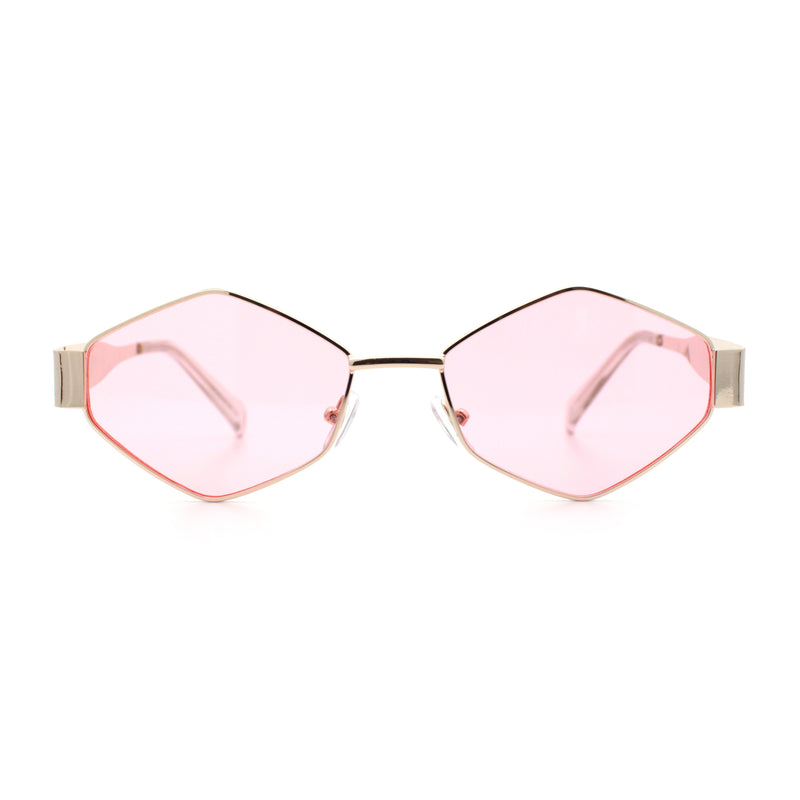 Hipster Diamond Shape Hustler Metal Rim Retro Fashion Sunglasses