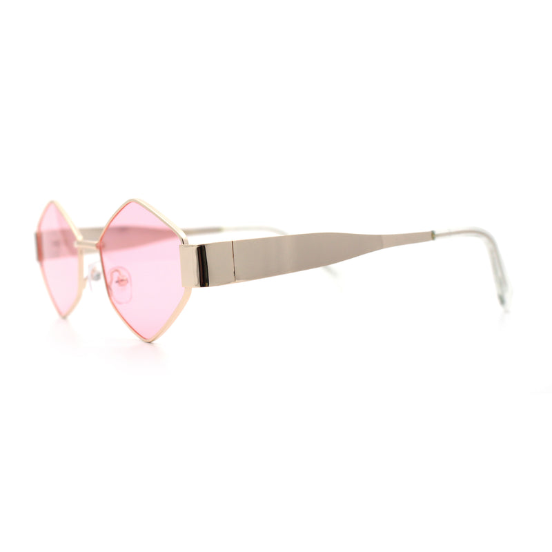 Hipster Diamond Shape Hustler Metal Rim Retro Fashion Sunglasses