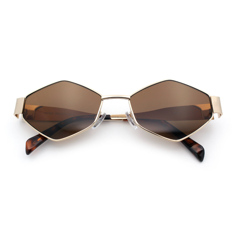 Hipster Diamond Shape Hustler Metal Rim Retro Fashion Sunglasses