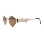 Hipster Diamond Shape Hustler Metal Rim Retro Fashion Sunglasses