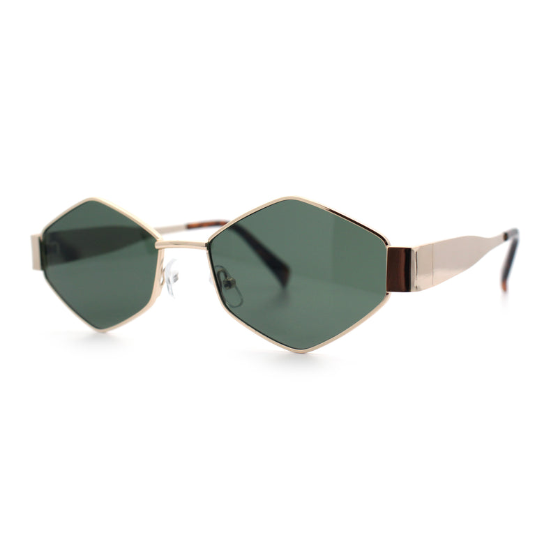 Hipster Diamond Shape Hustler Metal Rim Retro Fashion Sunglasses