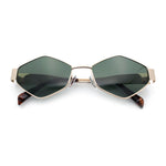 Hipster Diamond Shape Hustler Metal Rim Retro Fashion Sunglasses