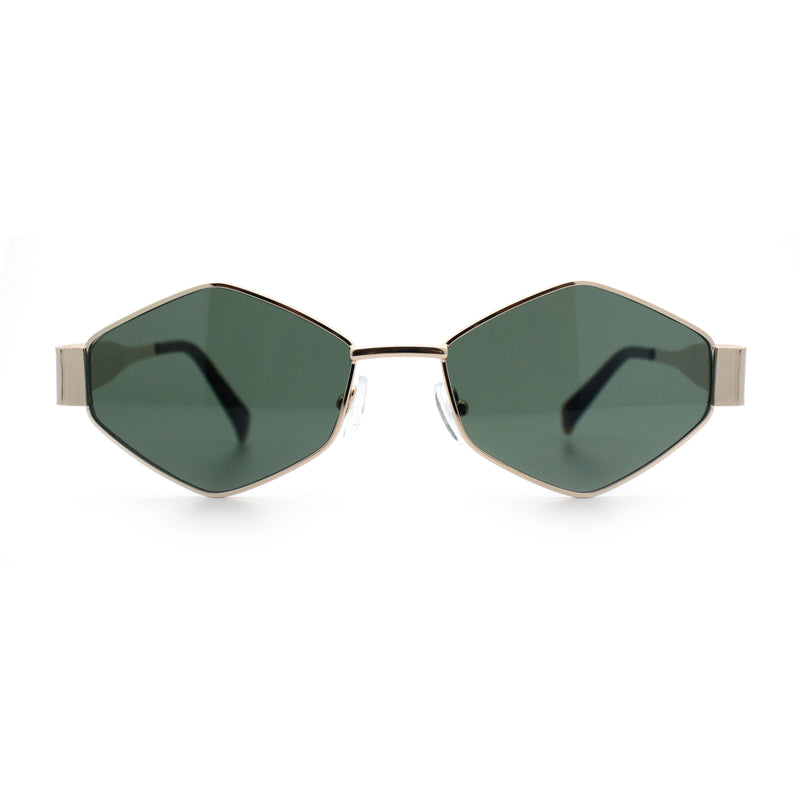 Hipster Diamond Shape Hustler Metal Rim Retro Fashion Sunglasses