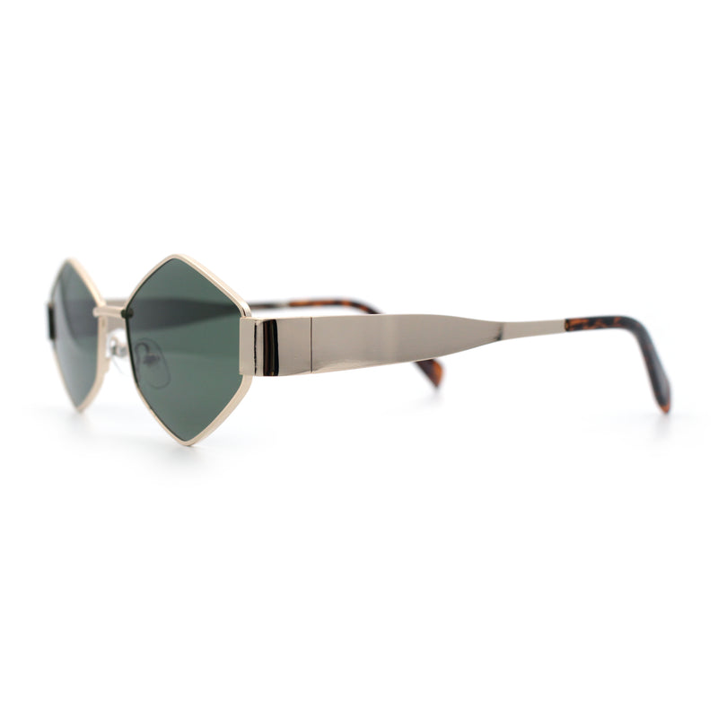 Hipster Diamond Shape Hustler Metal Rim Retro Fashion Sunglasses