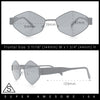 Hipster Diamond Shape Hustler Metal Rim Retro Fashion Sunglasses