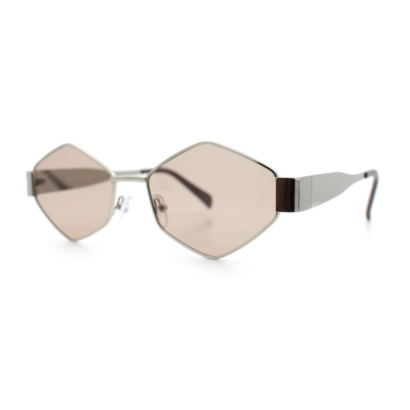 Hipster Diamond Shape Hustler Metal Rim Retro Fashion Sunglasses